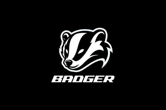 Bold Black and White Badger Head Logo