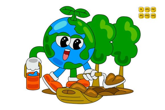 Cartoon Earth Character Vector Art 02: A Flexible, Production-Ready Asset for Visual Communication