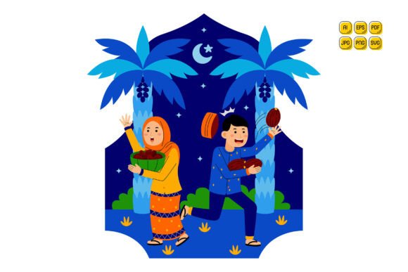Couple Picking Dates Under Palm Trees