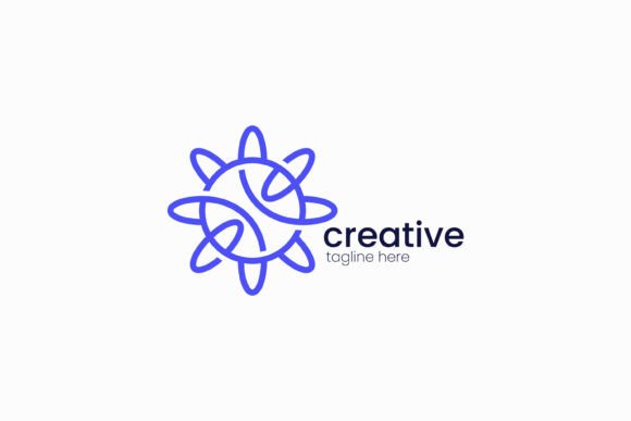 Creative Orbit Logo with One Line Loops