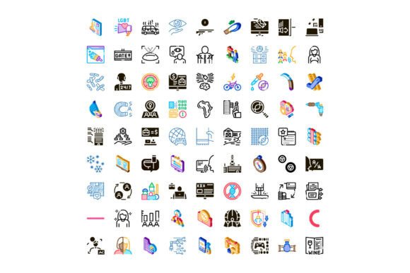 Diverse Business Health Technology Scien: Symbols That Speak Across Disciplines
