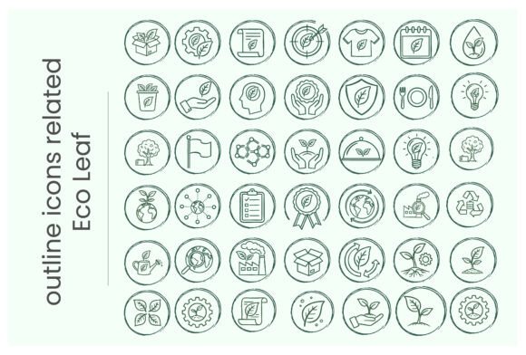 Eco Leaf and Sustainability Outline Icon