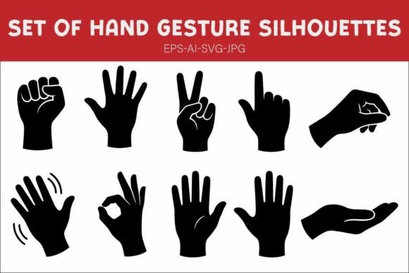 Hand Gesture Silhouette Bundle