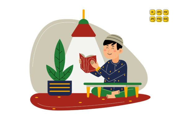 Man Reading Quran Under Lamp: A Versatile Visual Asset for Meaningful Communication