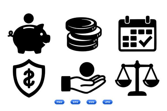 Minimal Finance Icon Clipart: Precision Design for Modern Financial Communication