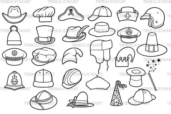 Thin Line Hat Icons: Clean, Versatile Headwear Graphics for Designers and Creators